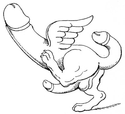 Amulet met een drievoudige phallus door English School