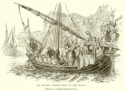 Een oude piratenaanval op de Wolga door English School