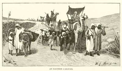 Een Oosterse Karavaan (gravure) door English School