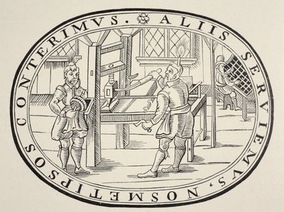 Een Engelse drukkerij, 1619 door English School