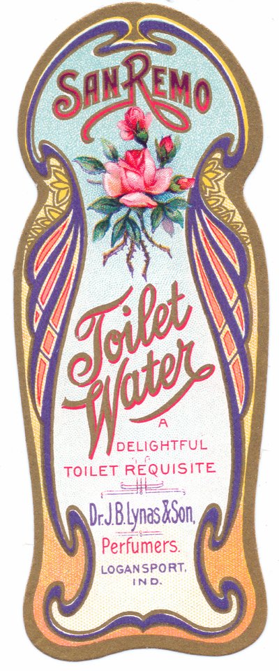Een art nouveau parfumlabel voor 