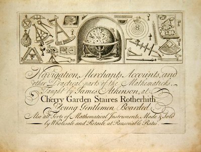 Een vroege Londense handelskaart, ca. 1720 door English School