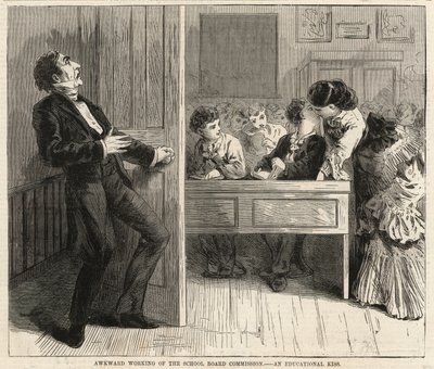 Een opvoedkundige kus (gravure) door English School