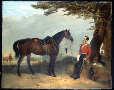 Een niet-geïdentificeerde officier van het 3e Regiment Dragoon Guards, c.1850 door English School