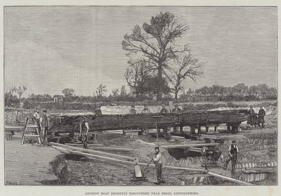 Oude boot onlangs ontdekt bij Brigg, Lincolnshire door English School