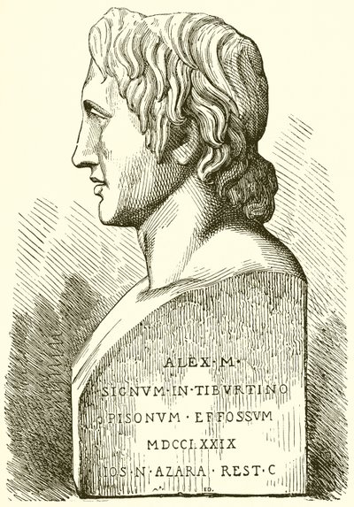 Oude buste van Alexander de Grote door English School