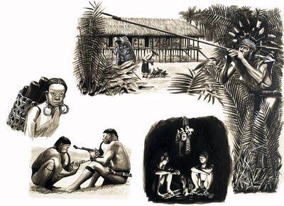 Oude volkeren van de wereld: Blaaspijpjagers van Borneo door English School