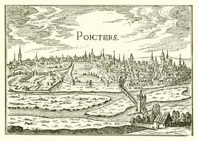 Oude weergave van Poitiers door English School