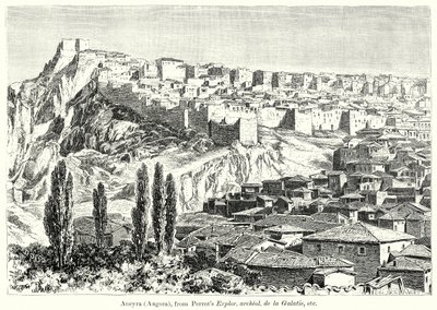 Ancyra (Angora), uit Perrots Explor. Archeol. De la Galatie, etc (gravure) door English School