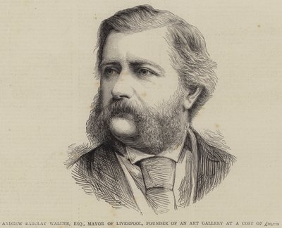 Andrew Barclay Walker, Esquire, Burgemeester van Liverpool, Oprichter van een Kunstgalerij voor een Kosten van £20000 (gravure) door English School