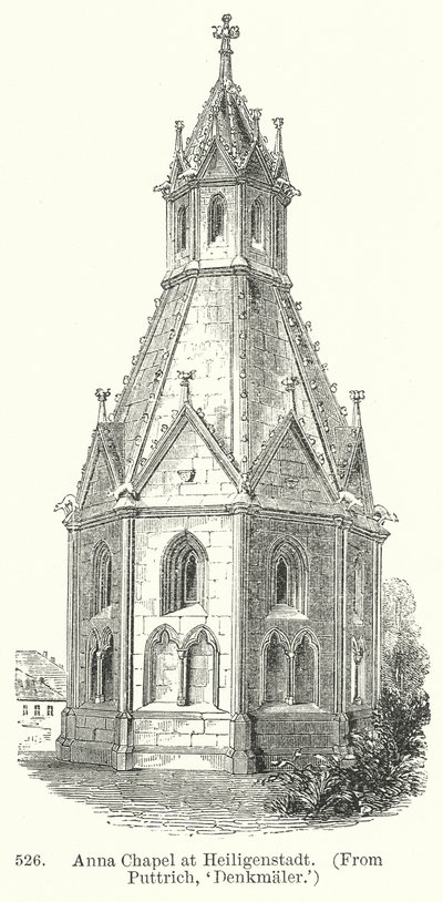 Anna Chapel at Heiligenstadt (engraving) door English School