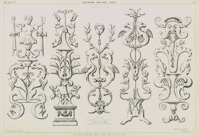 Arabeske pilasters van het graf van paus Julius II door Michelangelo in de kerk van San Pietro in Vincoli, Rome, Italië door English School