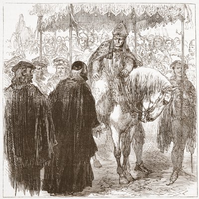 Aartsbisschop Arundel in Oxford, illustratie uit De Geschiedenis van het Protestantisme door James Aitken Wylie, 1878 door English School