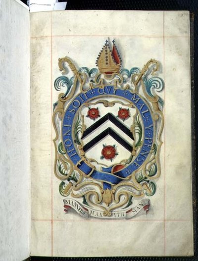 Archief 3693 fol.1 Wapen uit een Benefactieboek van New College, Oxford door English School