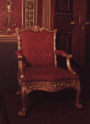 Armstoel, ontworpen door Robert Adam, uitgevoerd door Thomas Chippendale, 1764 door English School