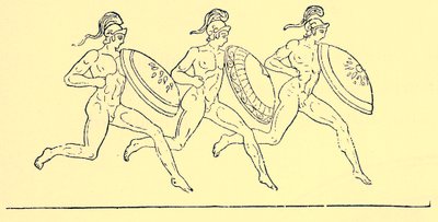 Gewapende race, illustratie uit Geschiedenis van Griekenland door Victor Duruy, 1890 door English School