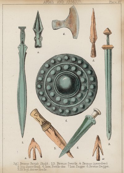 Wapens en wapenrusting (kleur litho) door English School