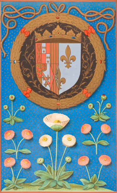 Wapens en emblematisch devies van Marguerite Navarre, 1878 door English School