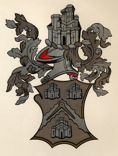 Wapens verleend aan de Masons Company of London, 12e Edward IV, 1472-73, uit The History of Freemasonry, volume II, uitgegeven door Thomas C. Jack, Londen, 1883 door English School
