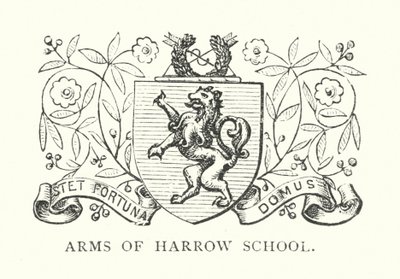 Wapen van Harrow School (gravure) door English School