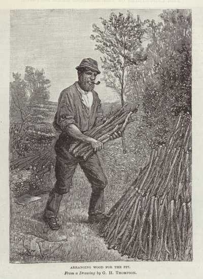 Hout rangschikken voor de kuil door English School