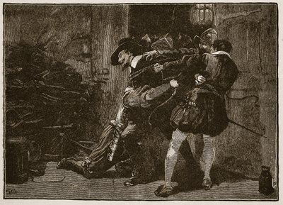 Arrestatie van Guy Fawkes, illustratie uit Cassells Geïllustreerde Geschiedenis van Engeland door English School