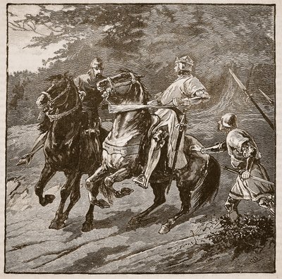 Arrestatie van koning Richard, illustratie uit Cassells Geïllustreerde Geschiedenis van Engeland door English School