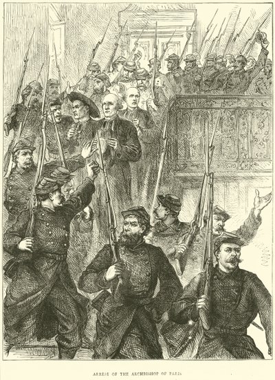 Arrestatie van de aartsbisschop van Parijs, maart 1871 door English School