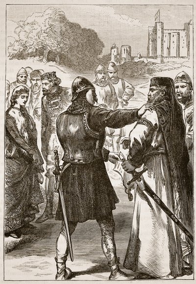 Arrestatie van de hertog van Gloucester, illustratie uit Cassells Geïllustreerde Geschiedenis van Engeland door English School