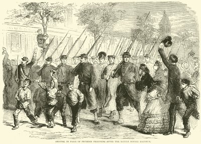 Aankomst in Parijs van Pruisische gevangenen na de slag bij Bagneux, oktober 1870 door English School