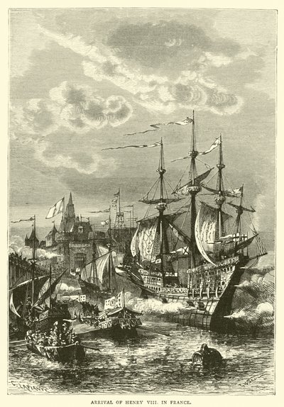 Aankomst van Hendrik VIII in Frankrijk door English School