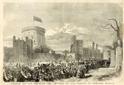 Aankomst van de keizer en keizerin van Frankrijk bij Windsor Castle door English School
