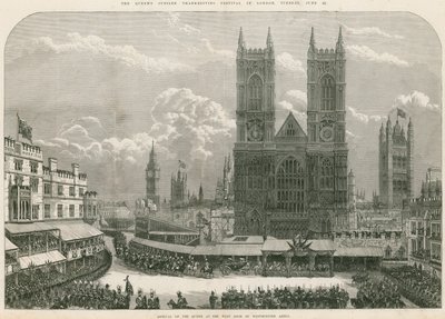 Aankomst van Koningin Victoria bij de westelijke deur van Westminster Abbey door English School