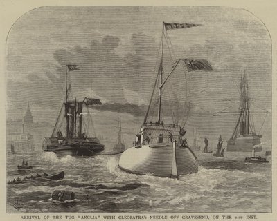 Aankomst van de sleepboot "Anglia" met Cleopatra