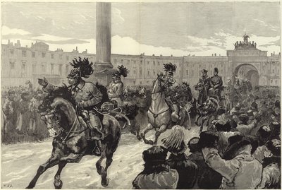 Aankomst van de nieuwe Keizer en Keizerin van Rusland in het Winterpaleis door English School