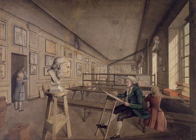 Kunstenaar kopieert een buste in de Royal Academy of Arts in Somerset House, c.1780 door English School