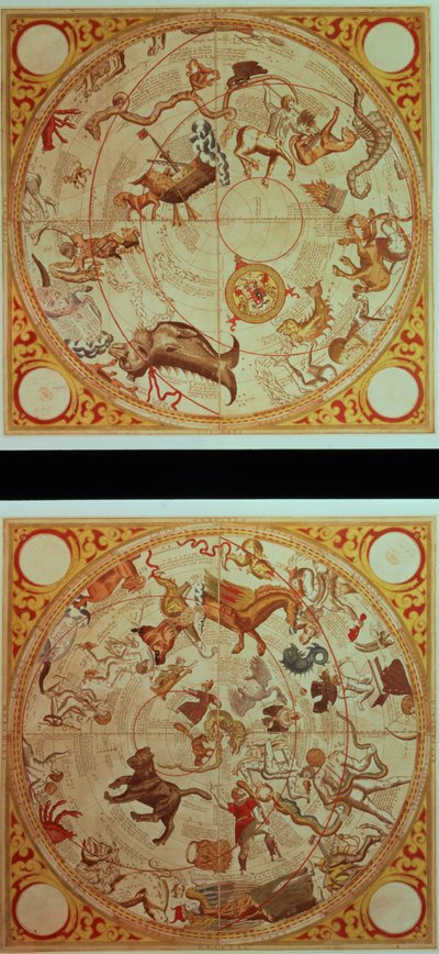 Astrologische Kalender, tekens van de Dierenriem door English School