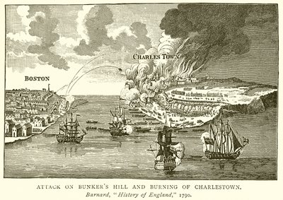 Aanval op Bunkers Hill en verbranding van Charlestown door English School