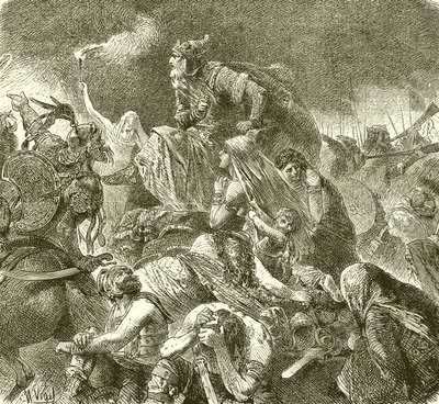 Attila bij de Slag van Chalons door English School