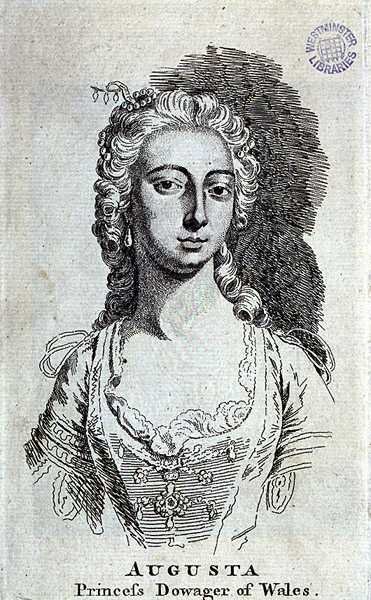 Augusta, prinses-weduwe van Wales, c.1751 door English School