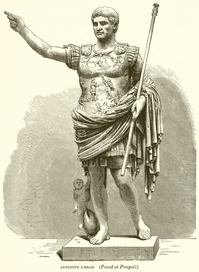 Augustus Caesar. (Gevonden in Pompeii) door English School