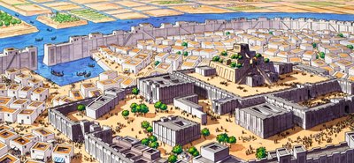 Azteekse stad Tenochtitlan door English School