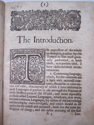 Inleiding uit The ground-work, or foundation laid, (or so intended) for the framing of a new perfect language: and an universal or commonwriting door Francis Lodowyck, gepubliceerd in Londen door English School