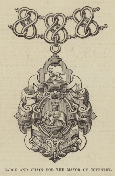 Badge en ketting voor de burgemeester van Coventry door English School