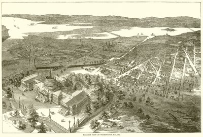 Ballonzicht op Washington, mei 1861 door English School