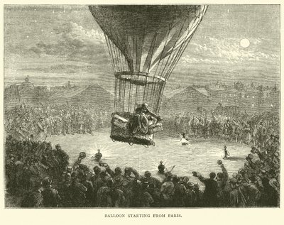 Ballon vertrekt uit Parijs, september 1870 door English School