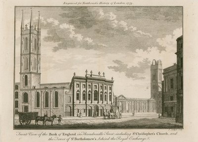 Bank of England, Oostelijke Vleugel toegevoegd door Sir Robert Taylor, 1765 door English School