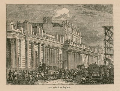 Bank of England, Zuidelijke Voorzijde van Sir John Soane, 1823 door English School