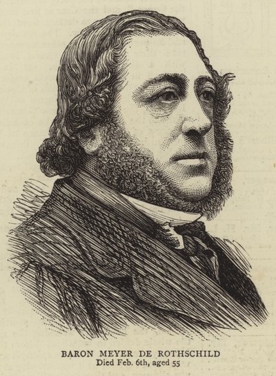 Baron Meyer de Rothschild (gravure) door English School