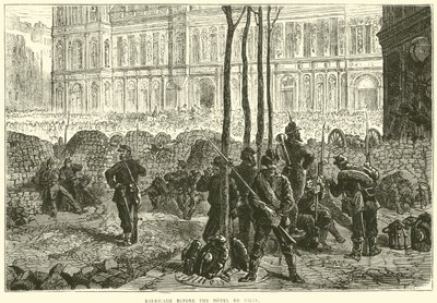 Barricade voor het stadhuis, maart 1871 door English School